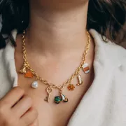 6mm - Stainless steel 316L Rombo ribbed chain - Gold x50cm