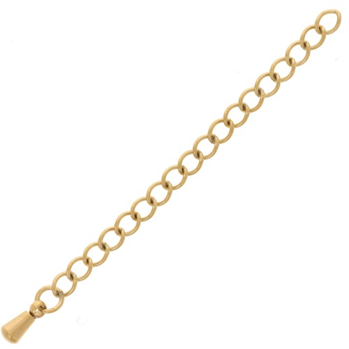 50mm 316L stainless steel Rombo mesh extension chain and drop - Europe - Gold x1