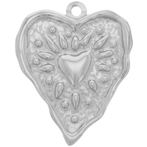 36x29mm 304L stainless steel Irregular heart pendant x1