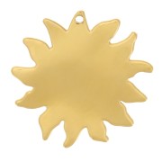 16mm 304L Stainless Steel Hammered Sun Charm - Gold x1|raw }}