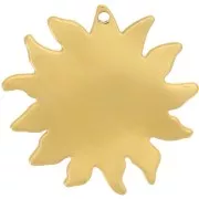 25mm 304L Stainless Steel Hammered Sun Charm - Gold x1
