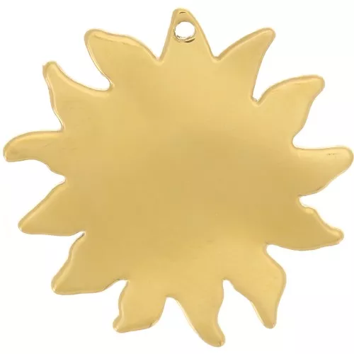 25mm 304L Stainless Steel Hammered Sun Charm - Gold x1