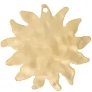 Hammered sun pendant 40 mm Stainless steel Gold x1