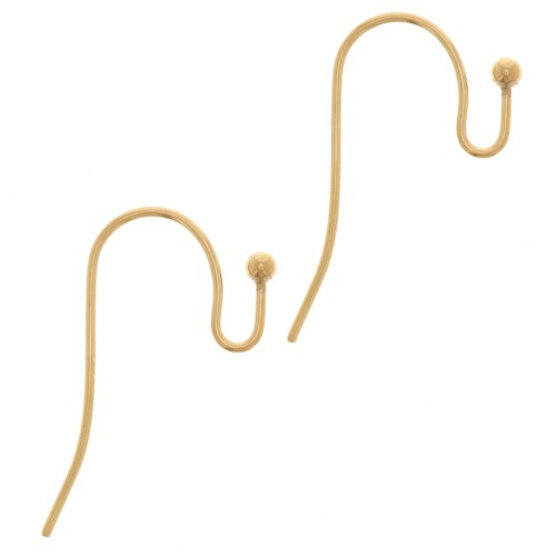 12mm 304L stainless steel Earwires - Gold x2