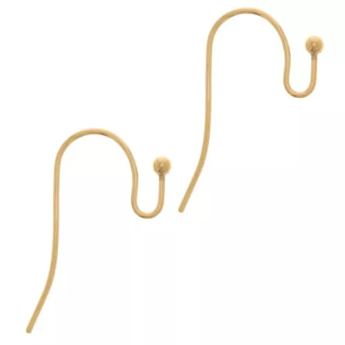 12mm 304L stainless steel Earwires - Gold x2