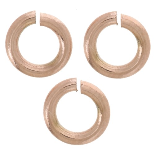5x1mm Stainless steel 316L Open rings - European made - Rose gold x10