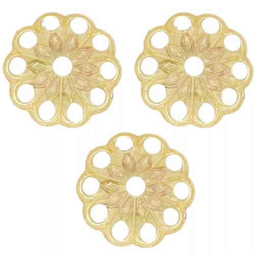 6mm Worked filigree cups - Gold Tone x20
