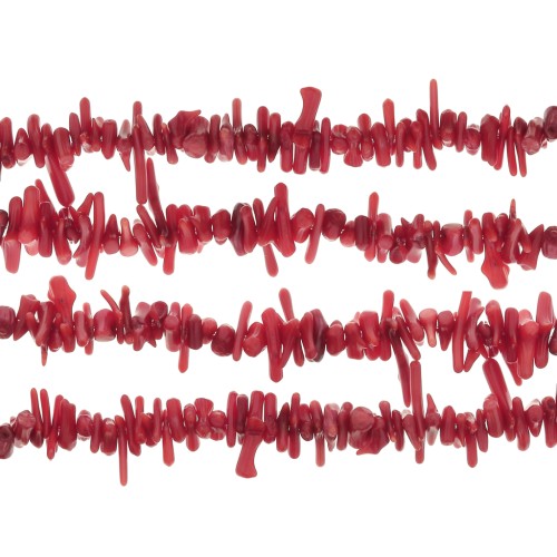 5 - 8mm Sea bamboo Chip beads dyed imitation Coral x39cm