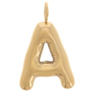 23x14mm Stainless steel 304L Pendant letter alphabet balloon - A - Gold x1