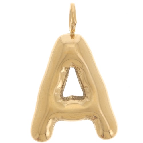 23x14mm Stainless steel 304L Pendant letter alphabet balloon - A - Gold x1