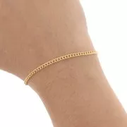 Chain flat links 2,3mm fine Gold plated x1m