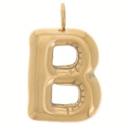 Balloon Alphabet Letter Pendant, 24.5 x 14 mm - B - Gold-Plated 304 Stainless Steel x1