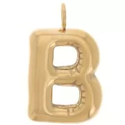 Balloon Alphabet Letter Pendant, 24.5 x 14 mm - B - Gold-Plated 304 Stainless Steel x1