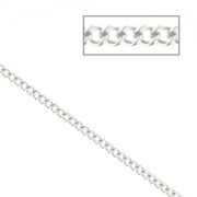 Chain flat links 2,3mm silver tonex1m