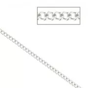 Chain flat links 2,3mm silver tonex1m