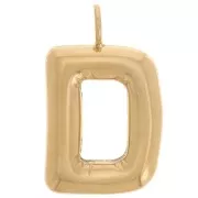 23x14mm Stainless steel 304L Pendant letter alphabet balloon - C - Gold x1
