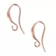 Earwires 15 mm Pink fine Gold plated x2