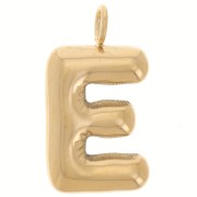 23x13mm Stainless steel 304L Pendant letter alphabet balloon - E - Gold x1