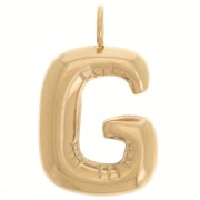 Balloon Alphabet Letter Pendant, 23.5 x 14.5 mm - G - Gold-Plated 304 Stainless Steel x1