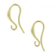 Earwires 15 mm satin fine Gold plated x2