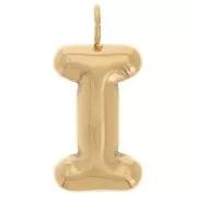 Balloon-Shaped Alphabet Letter Pendant, 23.5 x 11.5 mm - I - Gold-Plated 304 Stainless Steel x1