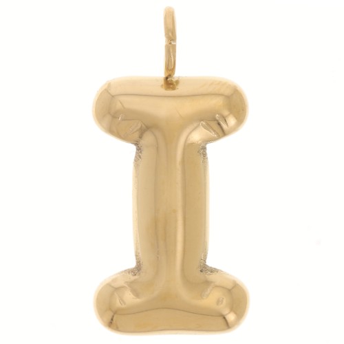 Balloon-Shaped Alphabet Letter Pendant, 23.5 x 11.5 mm - I - Gold-Plated 304 Stainless Steel x1