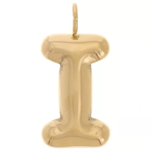 Balloon-Shaped Alphabet Letter Pendant, 23.5 x 11.5 mm - I - Gold-Plated 304 Stainless Steel x1