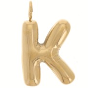 23x1'mm Stainless steel 304L Pendant letter alphabet balloon - K - Gold x1