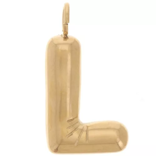 23x12mm Stainless steel 304L Pendant letter alphabet balloon - L - Gold x1
