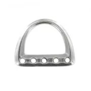padlockspacer D shape 5 rows 15.5mm rhodium tone x1