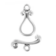 Toggle clasp arabesque 21mm Old silver tone x1