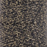 3mm braided cotton cord - made in France - Black - Gold x1m