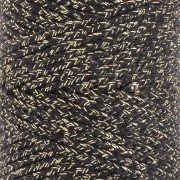 3mm braided cotton cord - made in France - Black - Gold x1m
