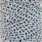 3mm braided cotton cord - made in France - Dark blue - Light blue x1m|raw }}