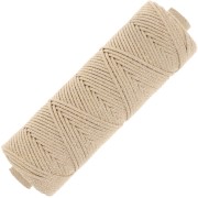 2.5mm braided cotton cord spool - French made - Beige - Gold x100m