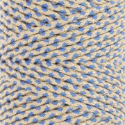 2.5mm braided cotton cord spool - Beige, Blue, Gold x100m
