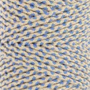 2.5mm braided cotton cord spool - Beige, Blue, Gold x100m