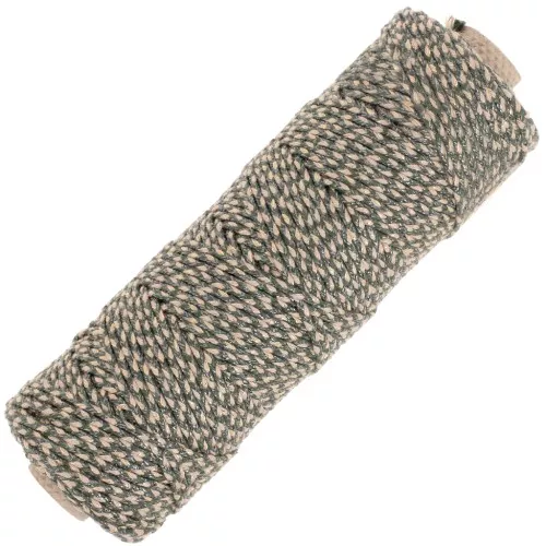 2.5mm braided cotton cord spool - Khaki, Beige, Gold x100m