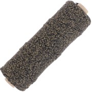 2.5mm braided cotton cord spool - Black - Gold x100m