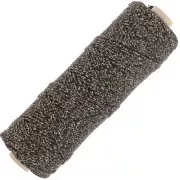 2.5mm braided cotton cord spool - Black - Gold x100m