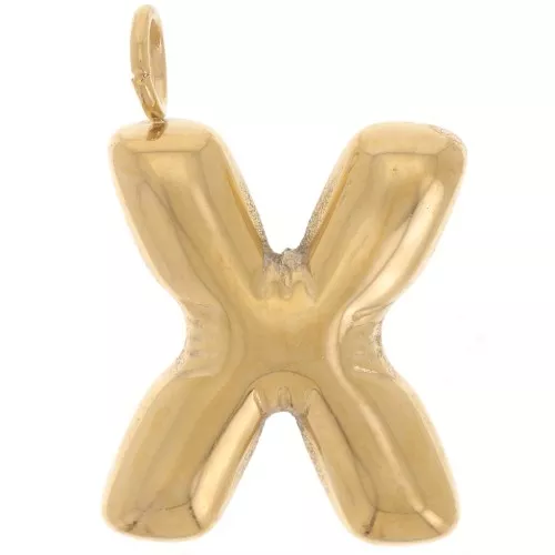 23x15mm Stainless steel 304L Pendant letter alphabet balloon - X- Gold x1