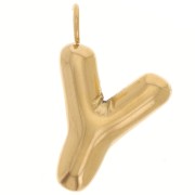 22x15mm Stainless steel 304L Pendant letter alphabet balloon - Y - Gold x1|raw }}