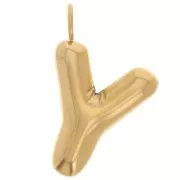 22x15mm Stainless steel 304L Pendant letter alphabet balloon - Y - Gold x1