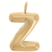 23x14mm Stainless steel 304L Pendant letter alphabet balloon - Z - Gold x1