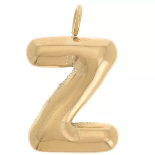 23x14mm Stainless steel 304L Pendant letter alphabet balloon - Z - Gold x1