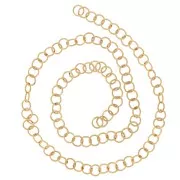 5x0.7mm 316L stainless steel Open jumprings - Gold x100