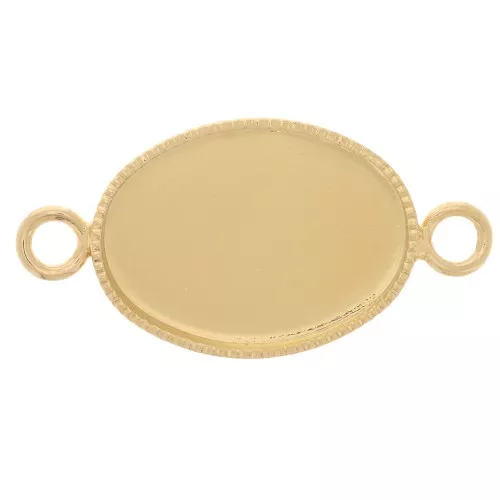 14x10mm Setting spacer for oval cabochon - Gold Tone x1