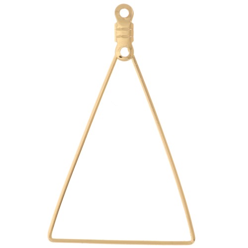25x40mm Earring stand triangle two hoops - Gold Tone x2