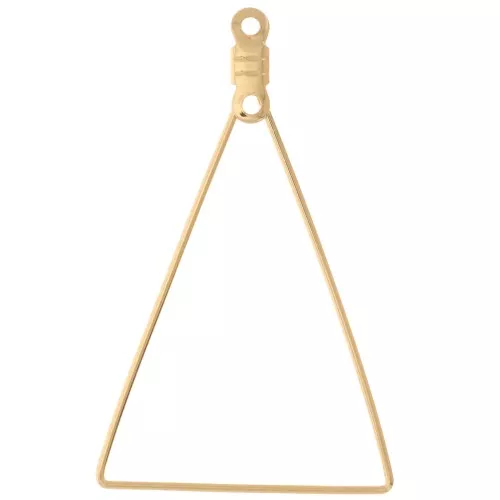 25x40mm Earring stand triangle two hoops - Gold Tone x2