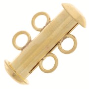 16.5mm 2-row sliding clasp with perpendicular rings - Gold Tone x1|raw }}